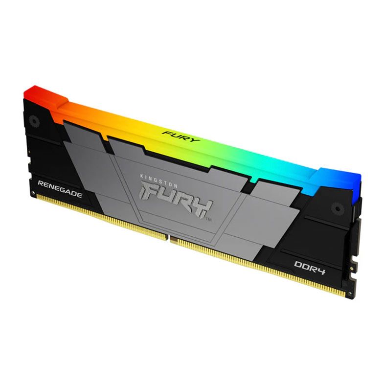 Memoria Kingston Fury Renegade, RGB, 128GB (4x32GB), DDR4, 3200MHz, C16, Preto e Cinza, KF432C16RB2AK4-128