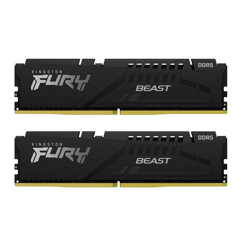Memoria Kingston Fury Beast, 32GB (2x16GB), DDR5, 5200MHz, C40, Preta, KF552C40BBK2-32