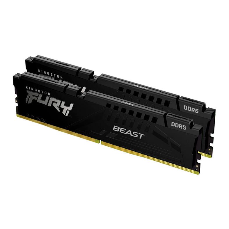 Memoria Kingston Fury Beast, 32GB (2x16GB), DDR5, 5200MHz, C40, Preta, KF552C40BBK2-32