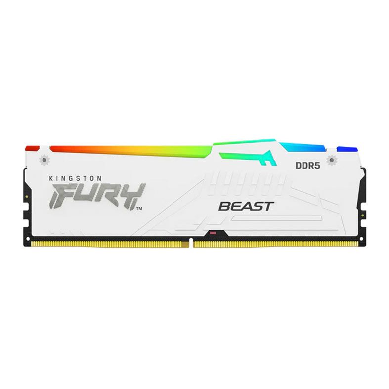 Memoria Kingston Fury Beast, RGB, 32GB (1x32GB), DDR5, 5600MHz, C40, Branco, KF556C40BWA-32
