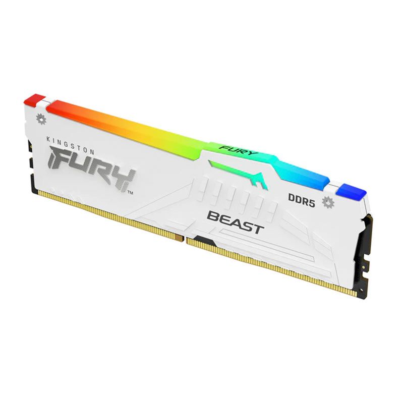 Memoria Kingston Fury Beast, RGB, 32GB (1x32GB), DDR5, 5600MHz, C40, Branco, KF556C40BWA-32