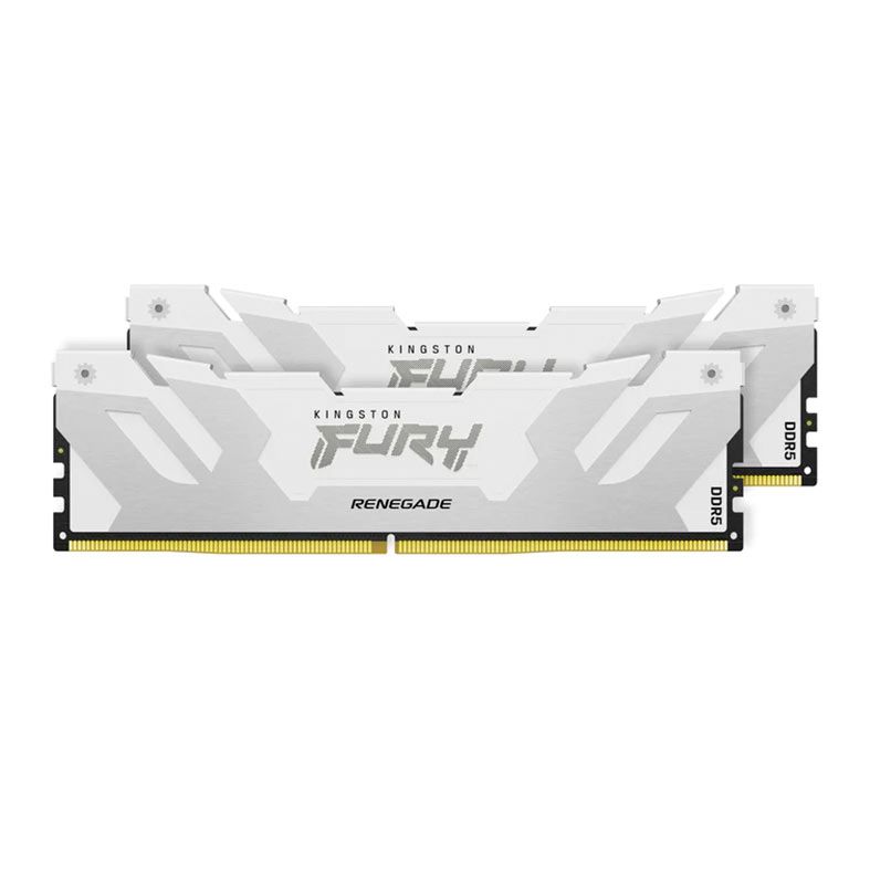 Memoria Kingston Fury Renegade, 32GB (2x16GB), DDR5, 6000MHz, C32, Branca e Prata, KF560C32RWK2-32