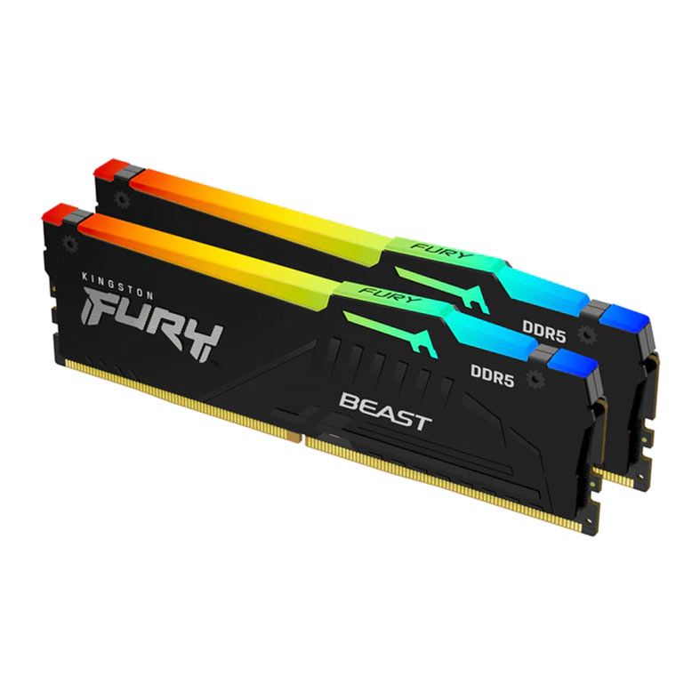 Memoria Kingston Fury Beast, RGB, 32GB (2x16), DDR5, 6000MHz, C36, Preto, KF560C36BBEAK2-32