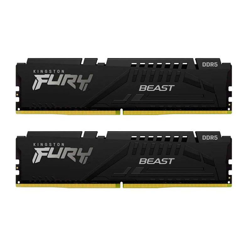 Memoria Kingston Fury Beast, 32GB (2x16GB), DDR5, 6400MHz, C32, Preto, KF564C32BBK2-32