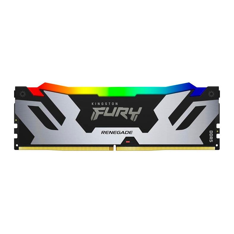 Memoria Kingston Fury Renegade, RGB, 16GB (1x16GB), DDR5, 6400MHz, C32, Preta e Prata, KF564C32RSA-16