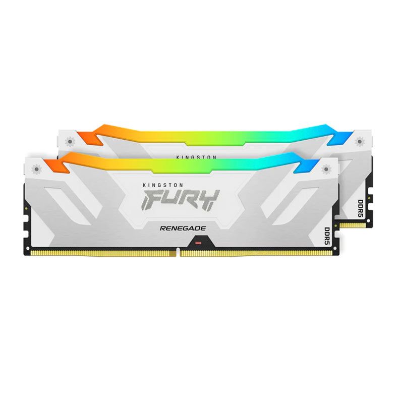 Memoria Kingston Fury Renegade RGB, 32GB (2x16GB), DDR5, 7200MHz, C38, Branca, KF572C38RWAK2-32