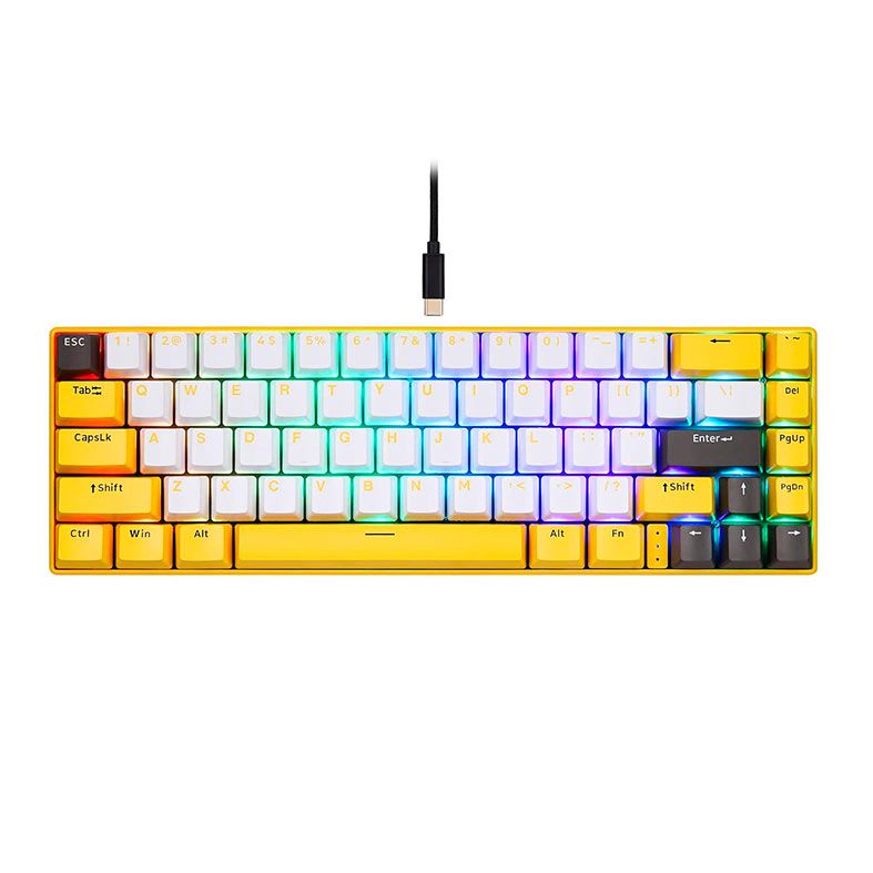 Teclado Mecanico Gamer Motospeed BK67 RGB, Switch Vermelho, Amarelo e Branco, KG-BK67-YL-RD-WW