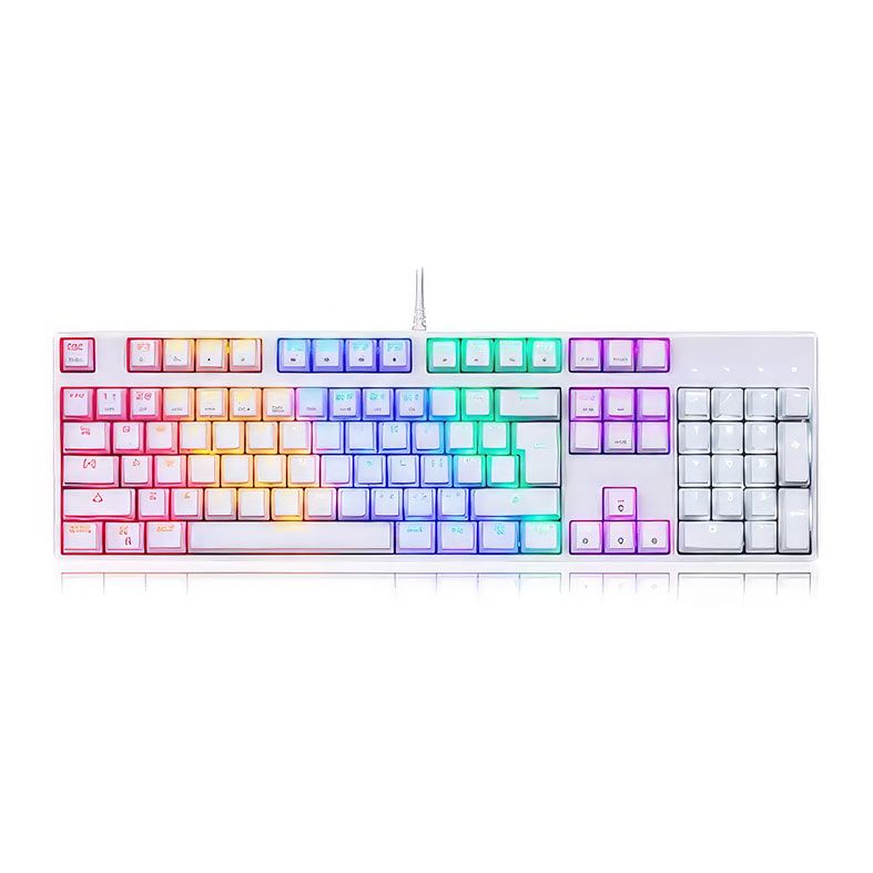 Teclado Mecanico Gamer Motospeed CK107 RGB, Switch Vermelho, USB, Branco, KG-CK107-WH-RD-WW