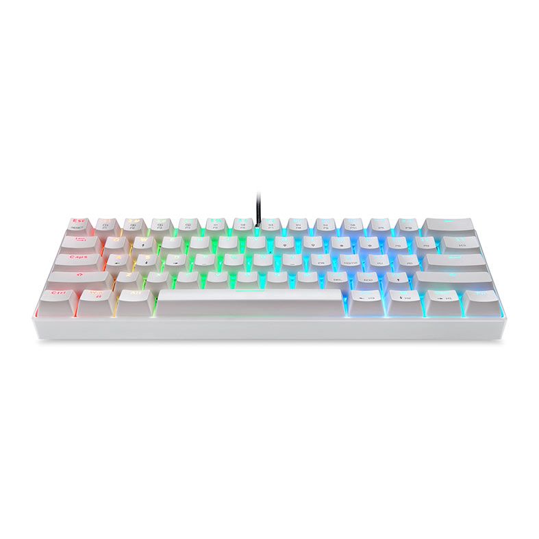 Teclado Mecanico Motospeed CK61, RGB, Switch Vermelho, Branco, KG-CK61-WH-RD-ABNT2
