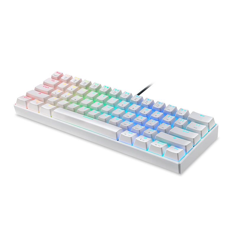 Teclado Mecanico Motospeed CK61, RGB, Switch Vermelho, Branco, KG-CK61-WH-RD-ABNT2