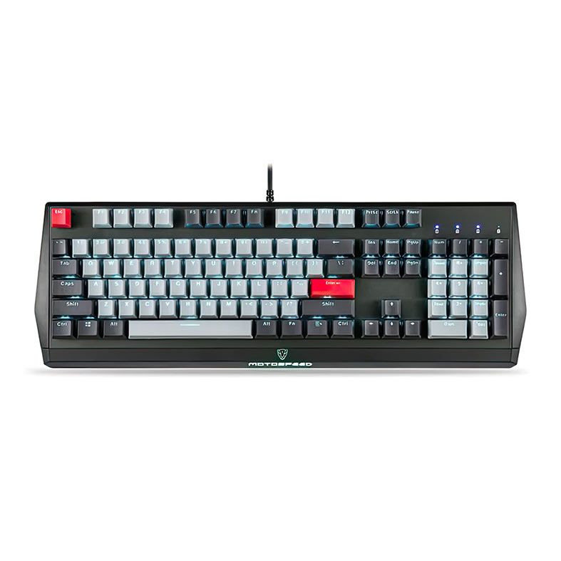 Teclado Mecanico Gamer Motospeed CK74 RGB, Switch Azul, USB, Preto, KG-CK74-BK-BL-WW