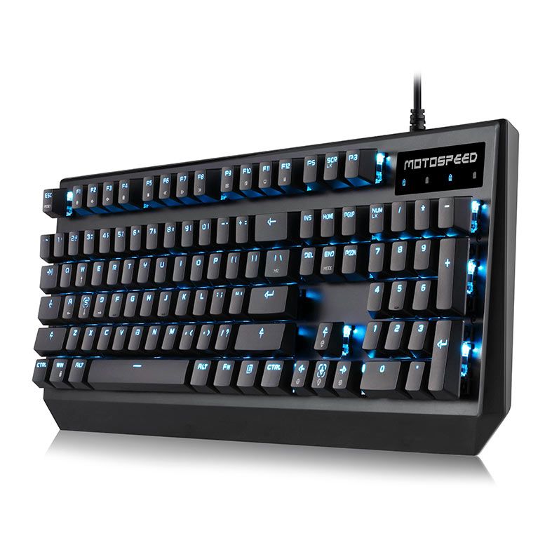 Teclado Mecanico Motospeed CK95, Led Azul, Switch Vermelho, Preto, KG-CK95-BK-RD-WW