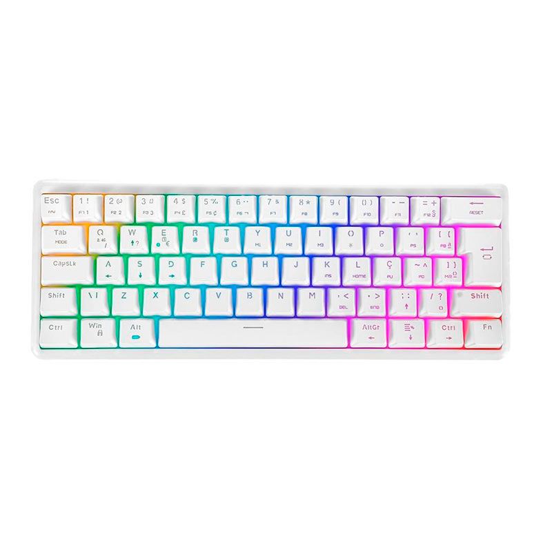 Teclado Mecanico Gamer Motospeed SK66 RGB, ABNT2, Switch Vermelho, Branco, KG-SK66-WH-RD-WW
