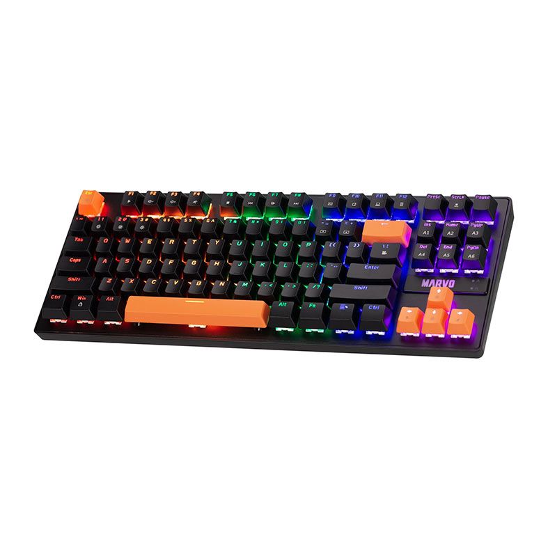 Teclado Mecanico Marvo KG901C, Rainbow, Switch Azul, USB, Preto, KG901C