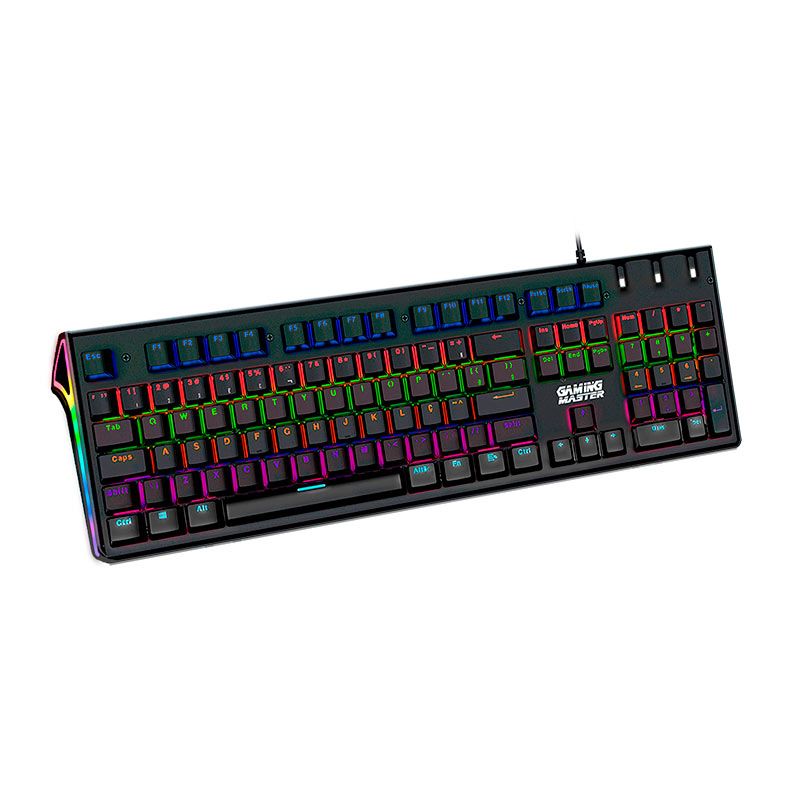 みっきー Teclado Mecanico K-Mex Flashstrike, RGB, ABNT2, Switch Azul, Preto