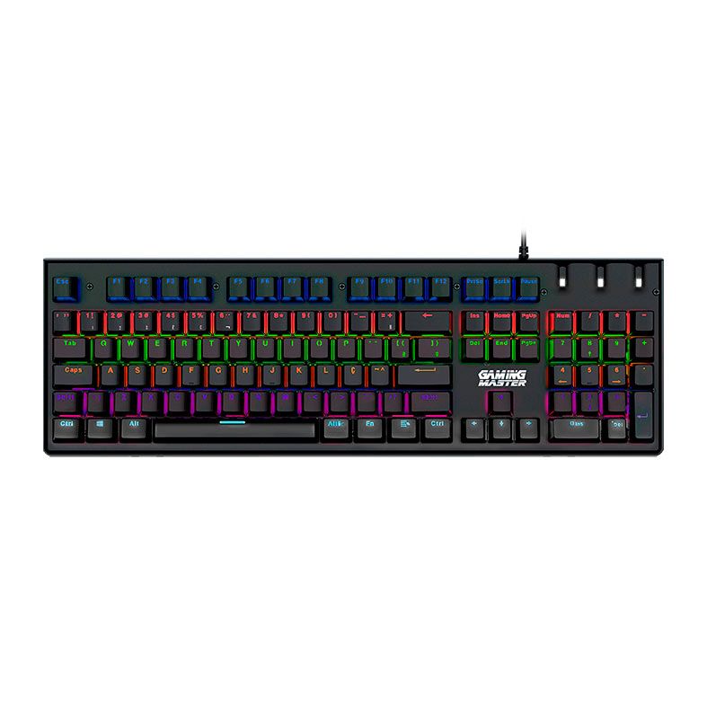 Teclado Mecanico K-Mex Flashstrike, RGB, ABNT2, Switch Azul, Preto, KIEC28U0002CB0X