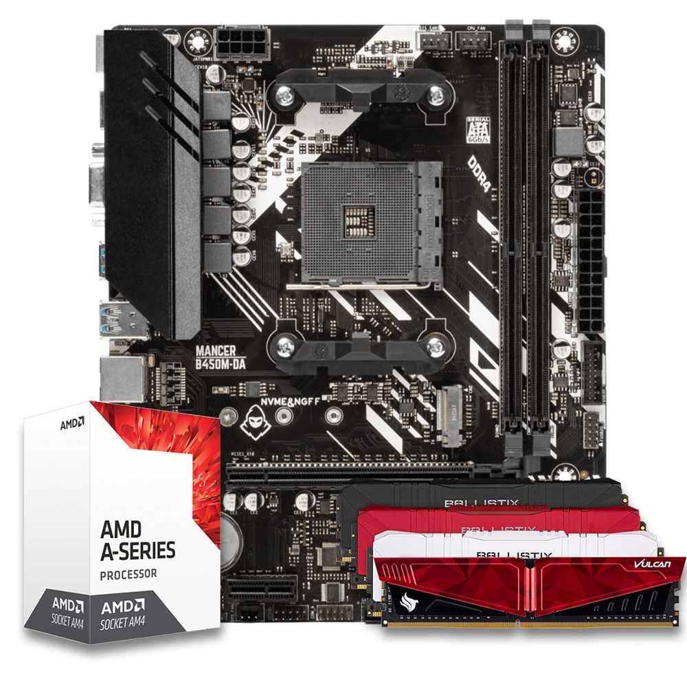Pichau Kit upgrade, AMD Athlon 3000G, B450M DDR4, 8GB