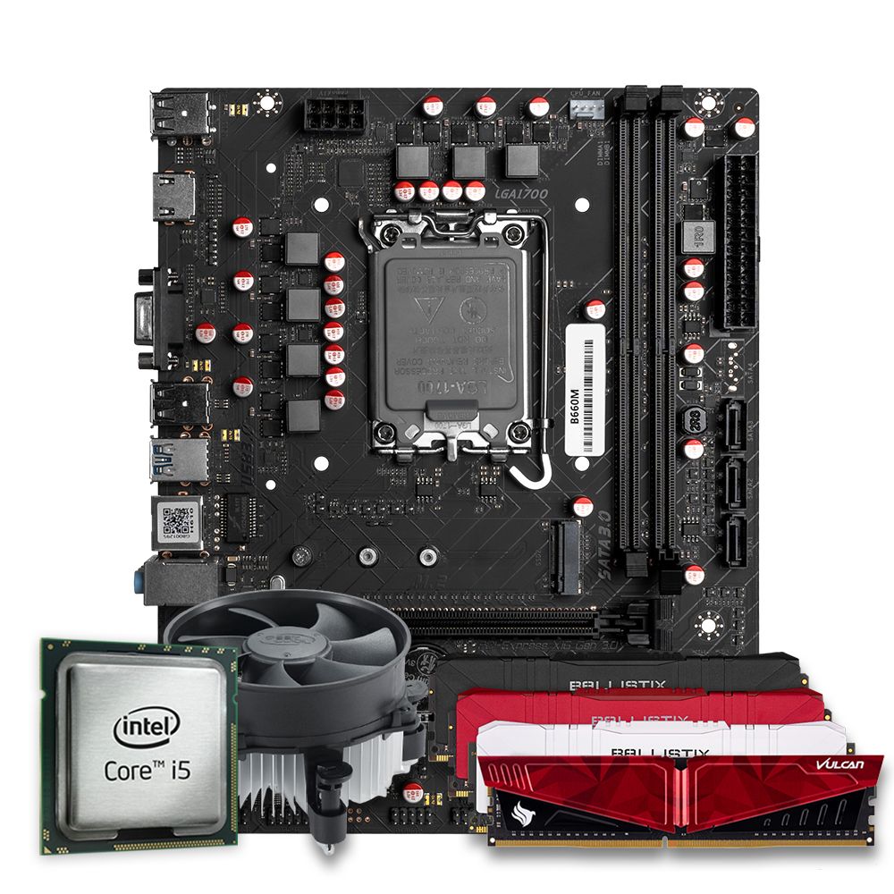 Pichau Kit Upgrade, Intel i5-14400F, B660M DDR4, 8GB DDR4