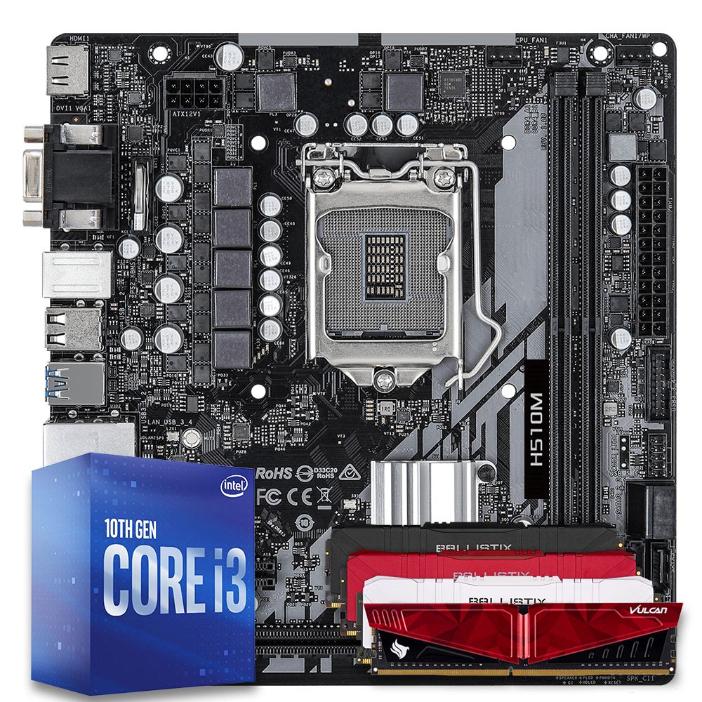 お中元 お歳暮 お年賀 夏 冬 年末年始のご挨拶 ギフト 通販な Intel Upgrade, Kit Pichau i3-10100F, DDR4 8GB DDR4, H510M CPU