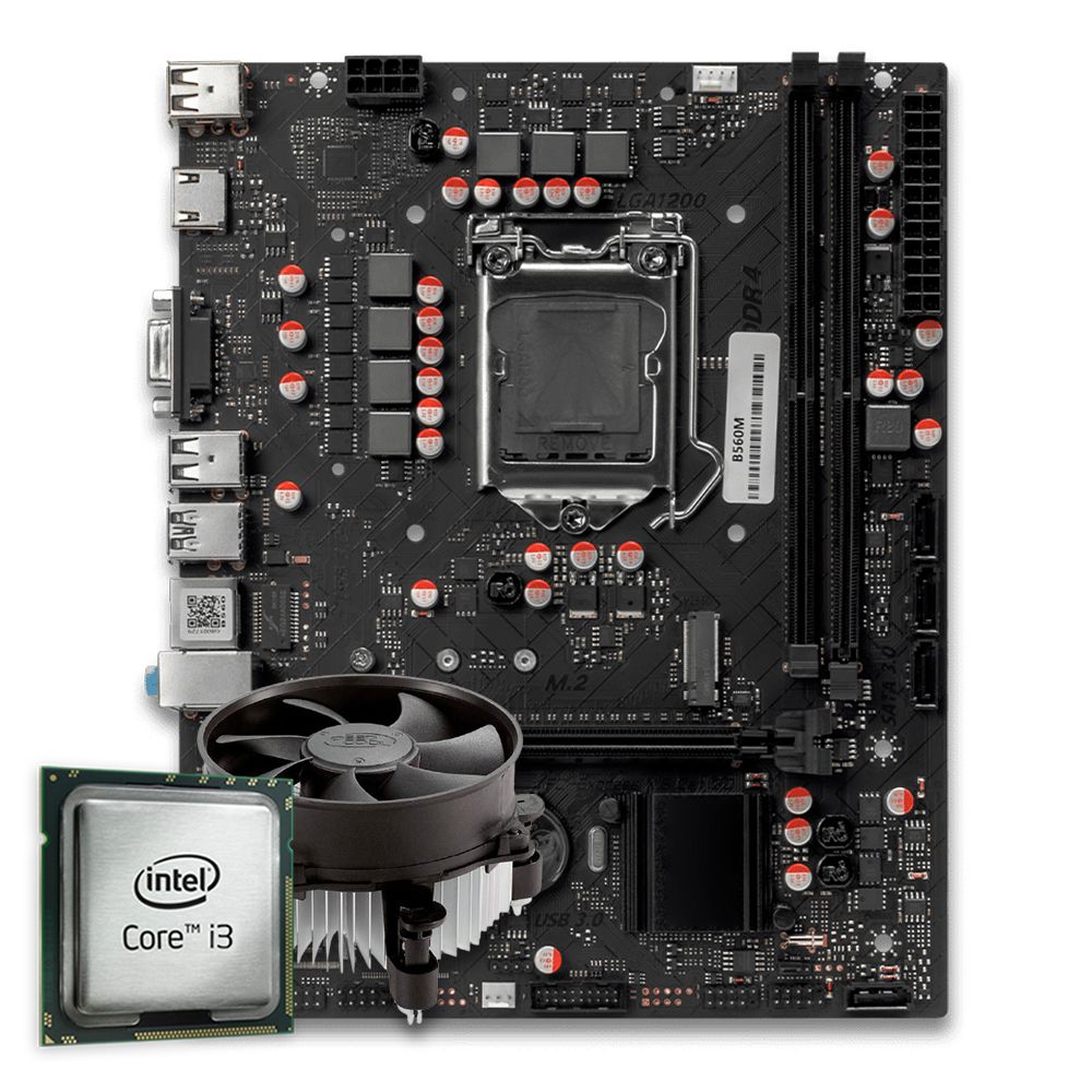 Pichau Kit Upgrade, Intel i3-10100F, B560M DDR4