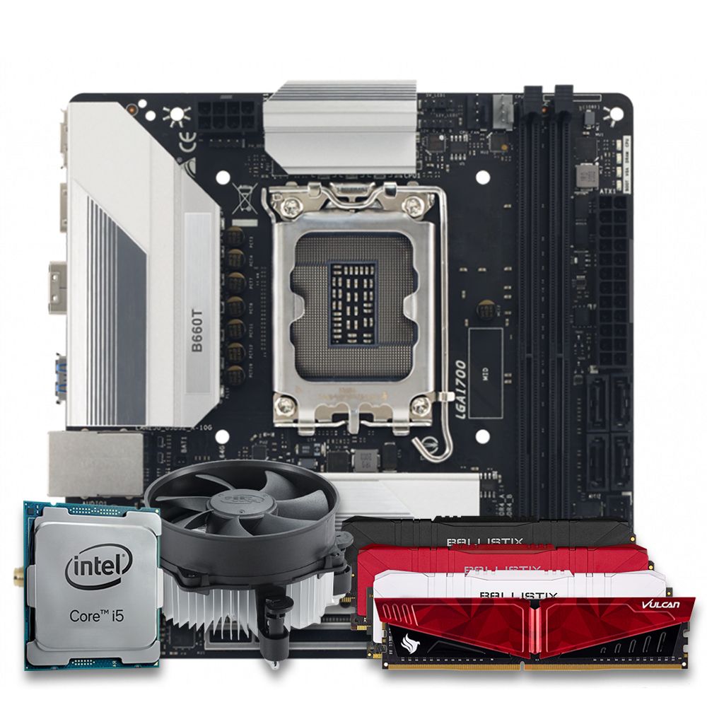 Pichau Kit Upgrade, Intel i5-12400, B660T DDR4, 16GB DDR4, Cooler