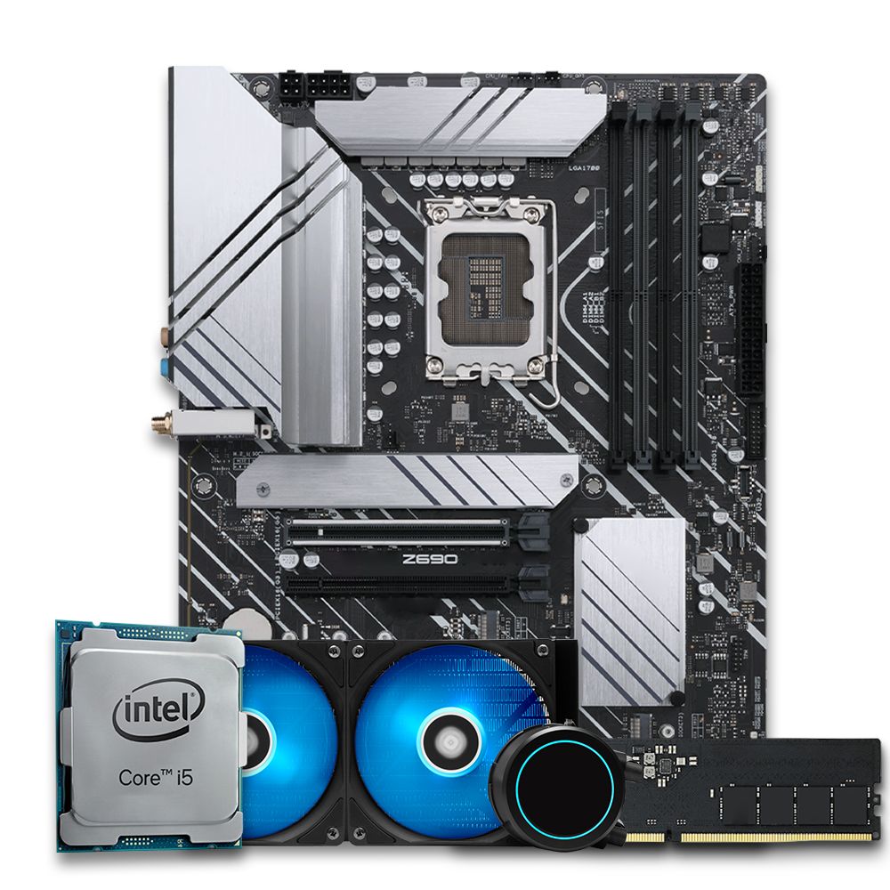Pichau Kit upgrade, Intel i5-12600KF, Z690 DDR5, 16GB DDR5, Water Cooler 240MM