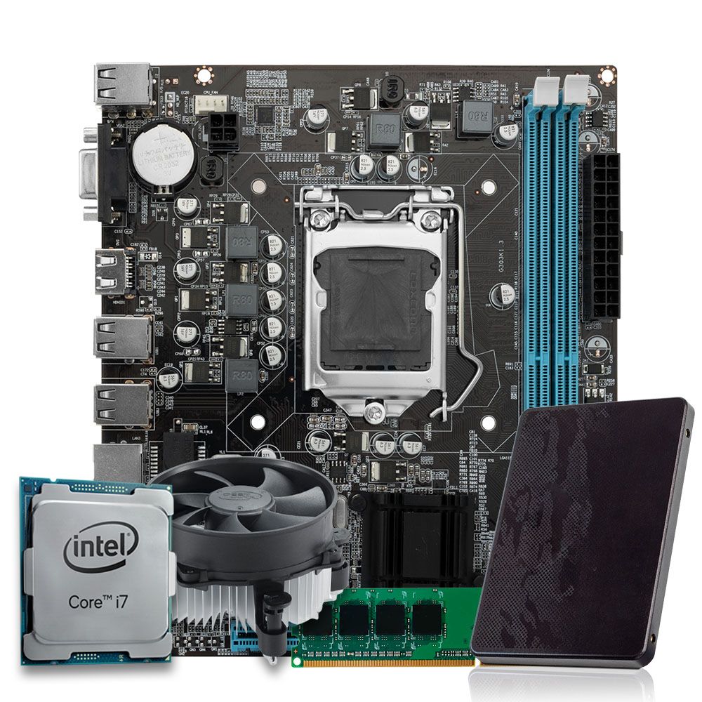 Pichau Kit, Intel Core i7-3770 , H61 DDR3, 8GB DDR3, SSD 240GB