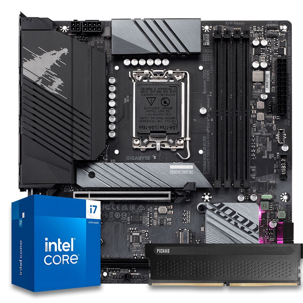 Pichau Kit upgrade, Intel i7-14700, B760M DDR5, 16GB