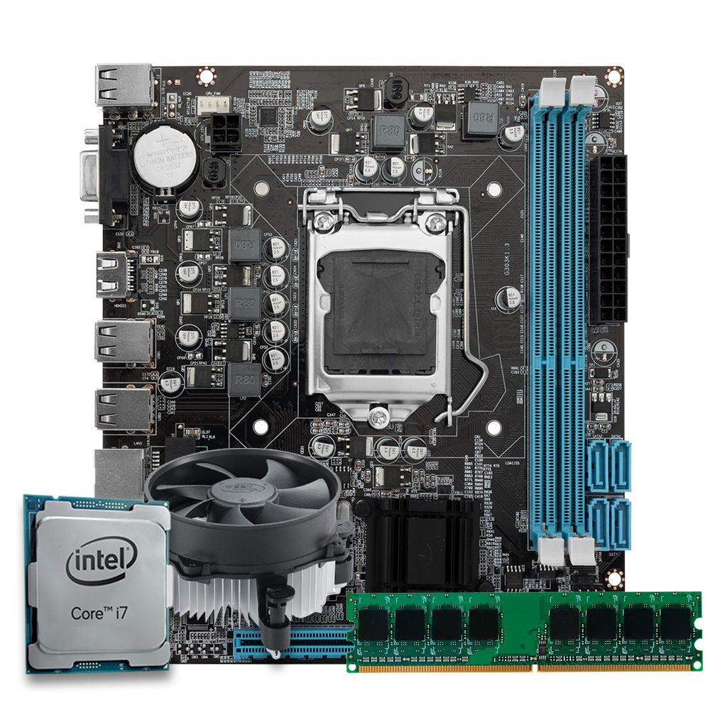 Kit Upgrade Pichau, Intel Core i7-4770, H81 DDR3, 8GB  DDR3, Cooler