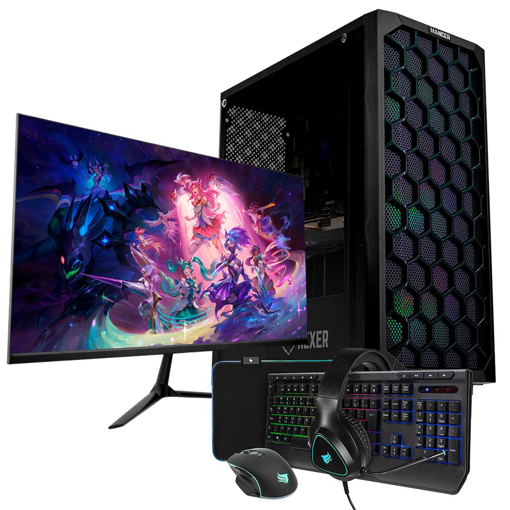 PC Gamer Completo Pichau Éter, Intel i5-13400F, GeForce RTX 4060 8GB, 16GB DDR4, SSD M.2 480GB + Monitor + Kit Periféricos