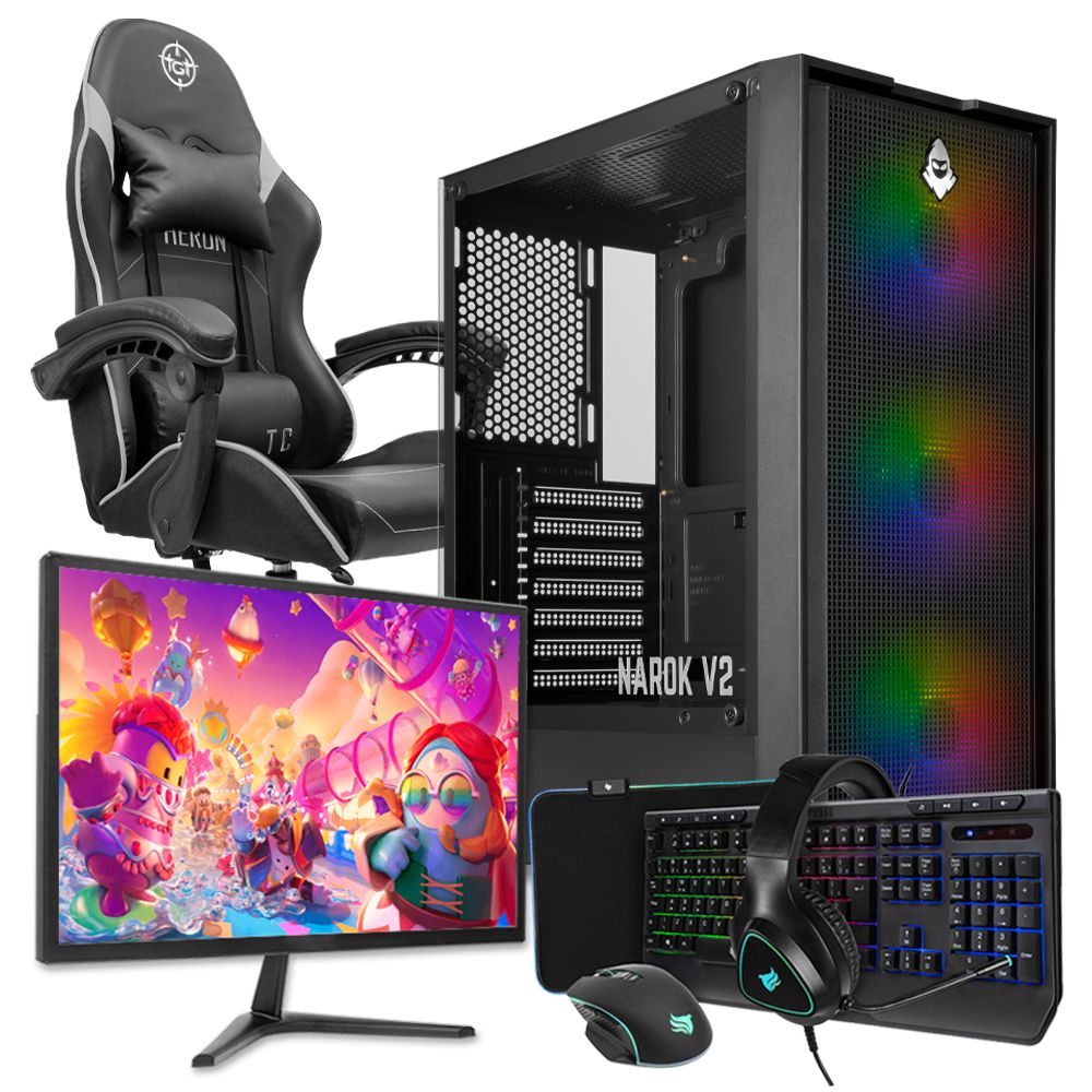PC Gamer Completo Pichau Udyat IV, Intel i5-10400F, GeForce GTX 1650 4GB, 16GB DDR4, SSD 480GB + Monitor + Cadeira + Kit Periféricos
