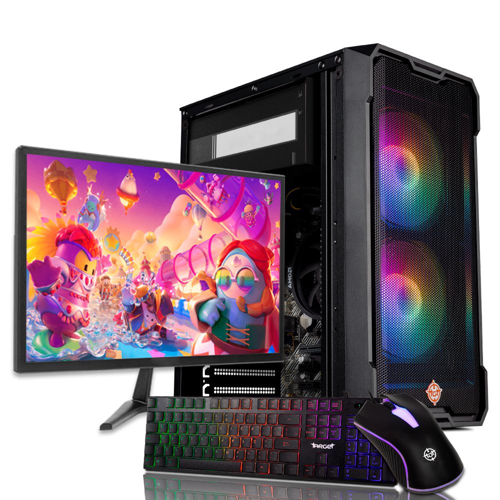 PC Completo Mancer Draco II, AMD RYZEN 3 3200G, 8GB DDR4, SSD 240GB + Monitor + Kit Periféricos