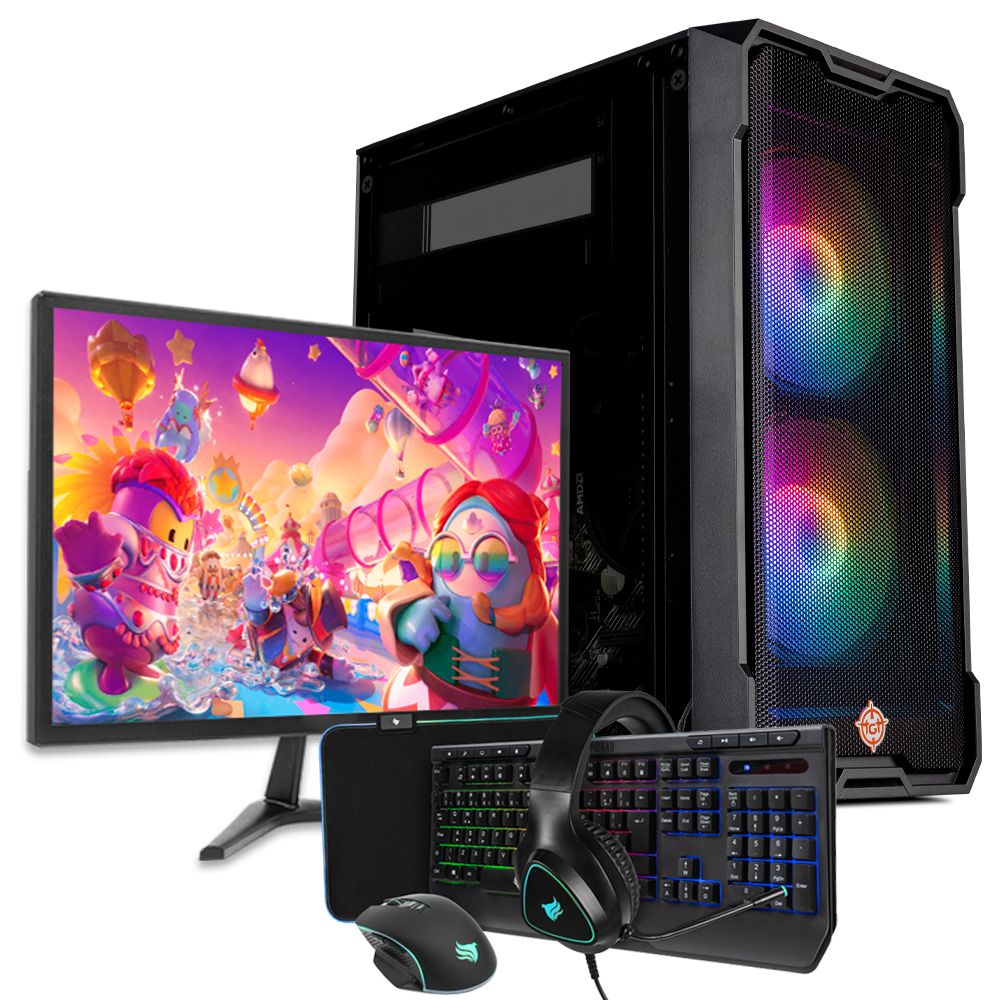Computador Completo Pichau Draconis, AMD Atlhon 3000G, 8GB DDR4, SSD 240GB + Monitor + Kit Periféricos 