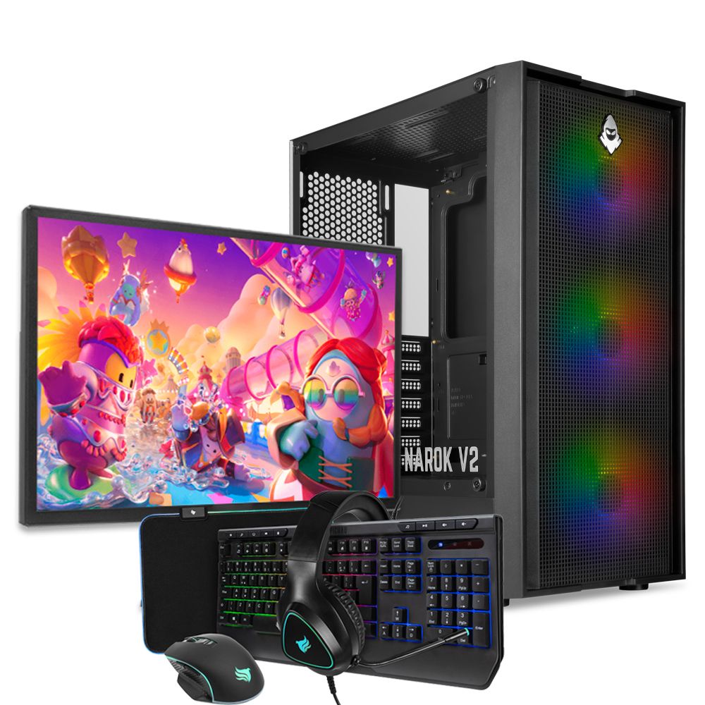 PC Gamer Completo Mancer Kvasir III, AMD Ryzen 7 5700G, 16GB DDR4, SSD M.2 480GB + Monitor + Kit Periféricos 