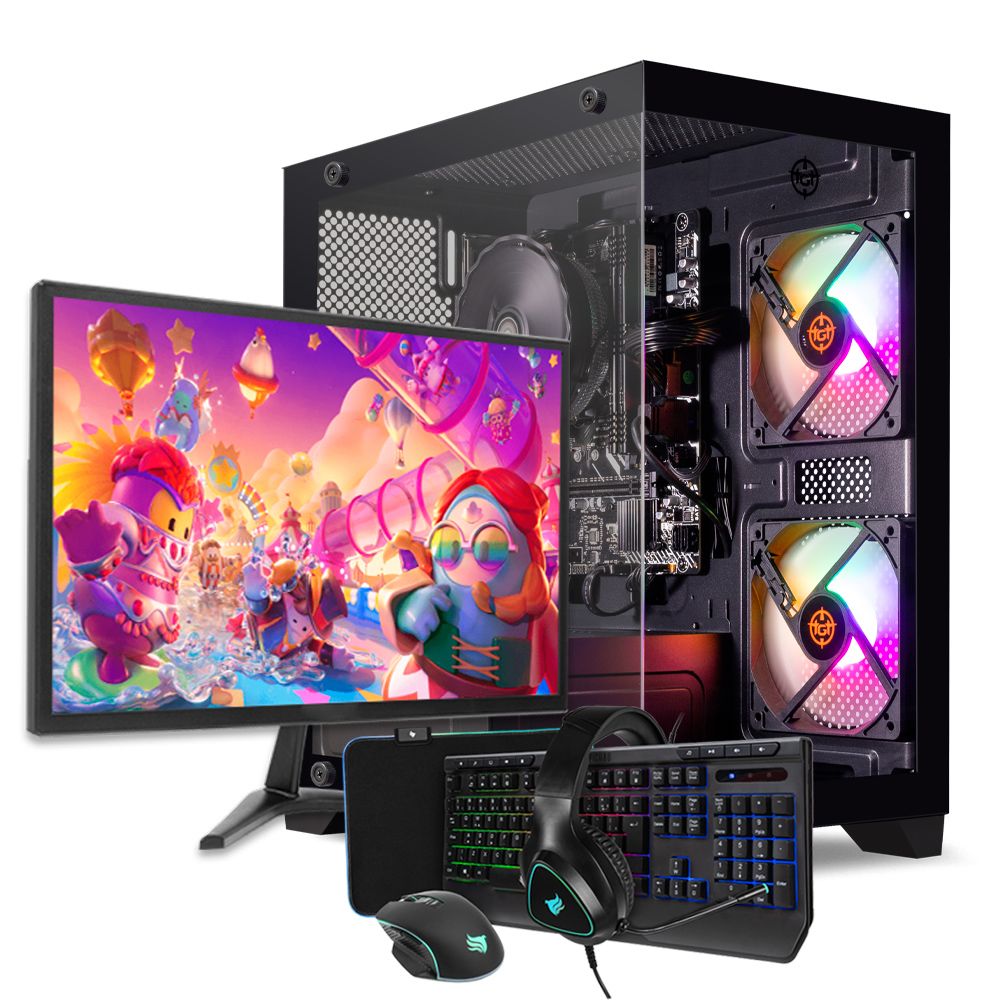 PC Gamer Completo Pichau Lamia V, AMD Ryzen 5 3400G, 16GB DDR4, SSD 480GB + Monitor + Kit Periféricos 