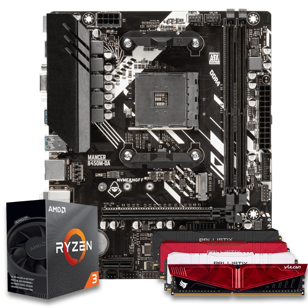 Pichau Kit upgrade, AMD Ryzen 3 5300G, B450M, 8GB