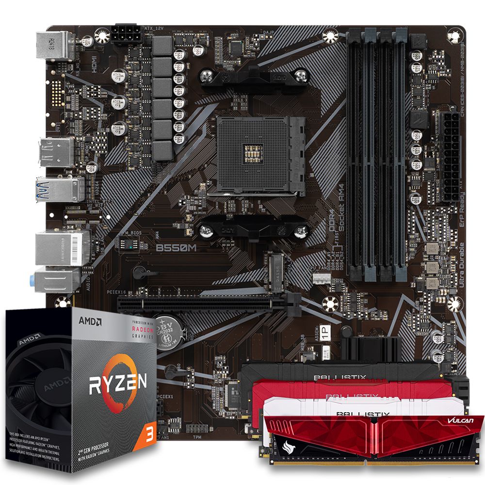 Pichau Kit upgrade, AMD Ryzen 3 3200G, B450M DDR4, 8GB DDR4 | Pichau