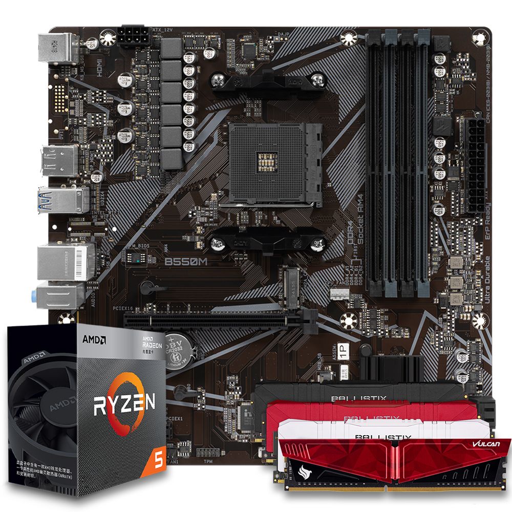 Pichau Kit upgrade, AMD Ryzen 5 3400G, B550M DDR4, 8GB