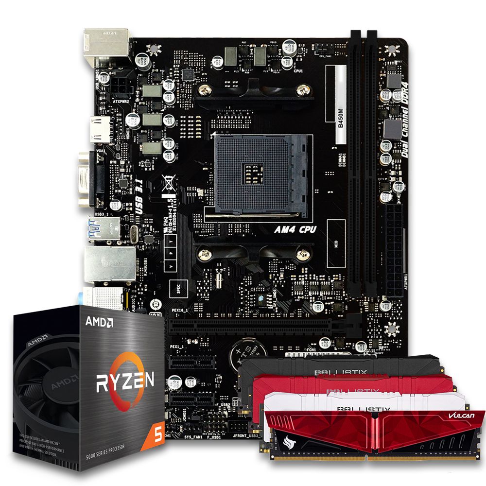 Pichau Kit Upgrade, AMD Ryzen 5 5600GT, B450M, 8GB