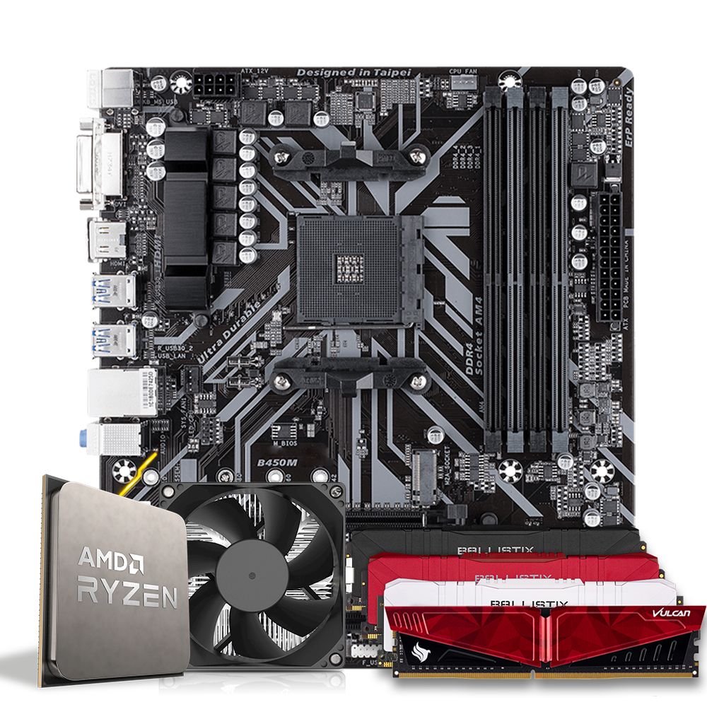 Pichau Kit upgrade, AMD Ryzen 5 5500, B450M DDR4, 8GB DDR4 , Cooler