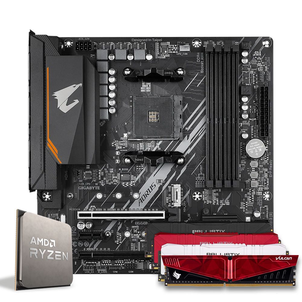 Pichau Kit upgrade, AMD Ryzen 7 5800X, B550M Aorus Elite DDR4, 8GB DDR4