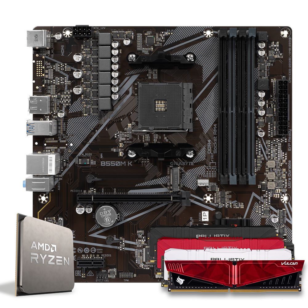 Pichau Kit upgrade, AMD Ryzen 5 5600GT, B550M, 8GB DDR4