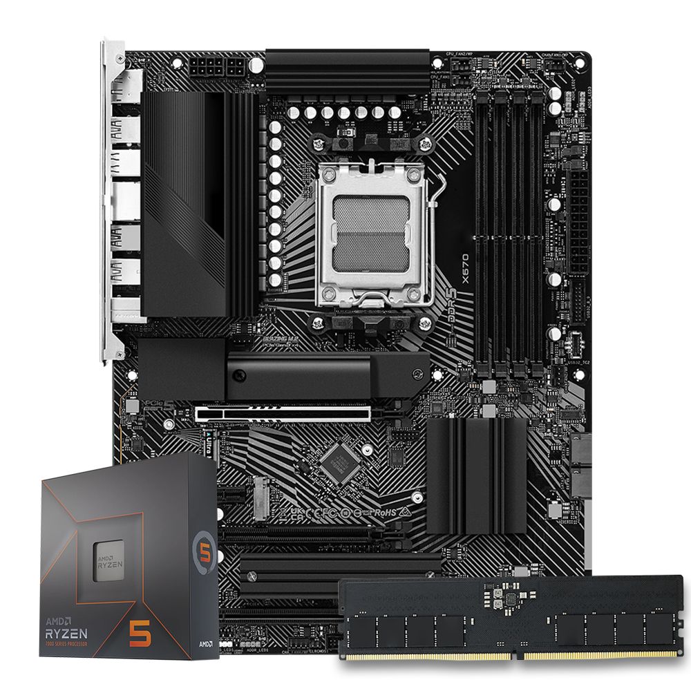 Pichau Kit Upgrade, AMD Ryzen 5 7600X, X670 DDR5, 16GB DDR5