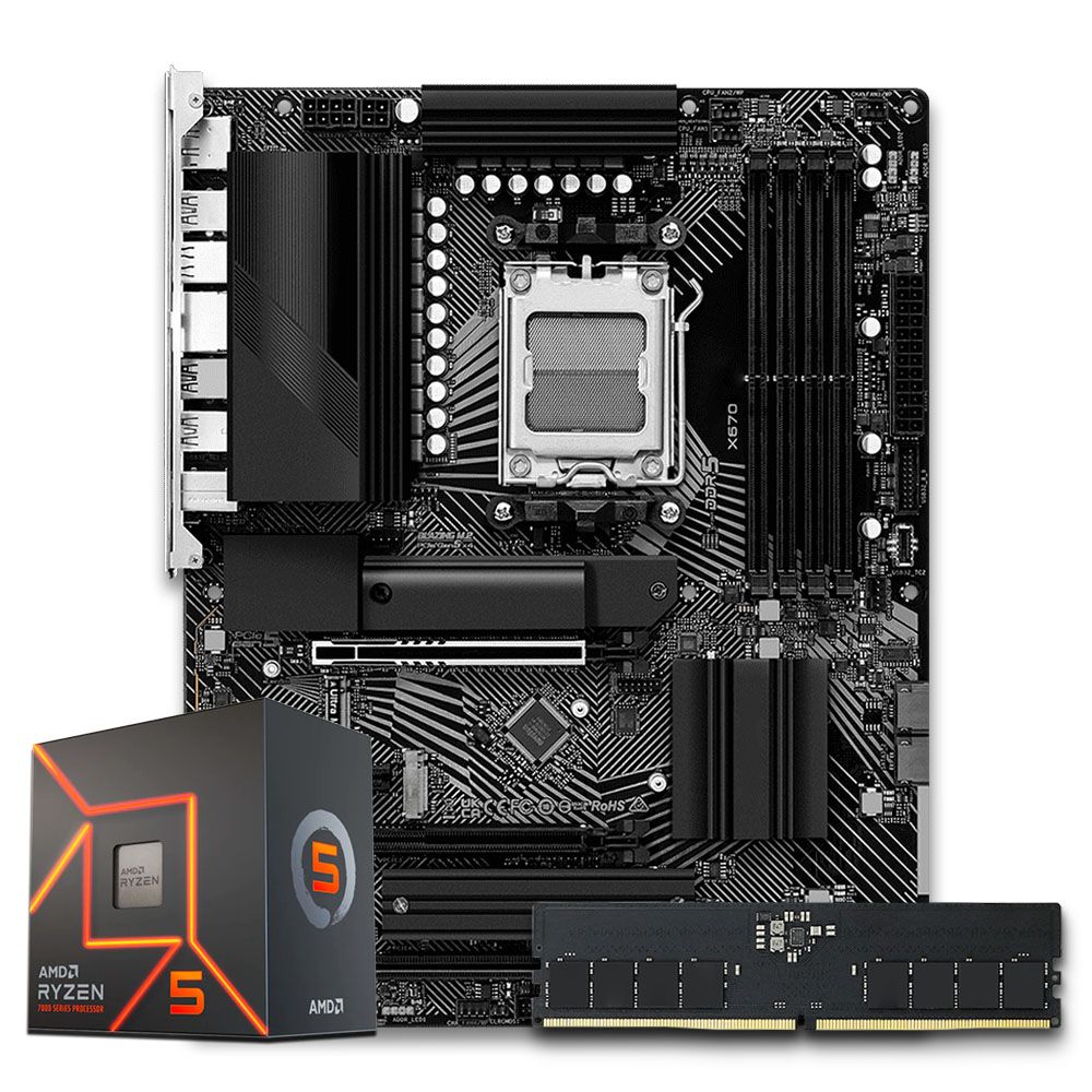 Pichau Kit upgrade, AMD Ryzen 5 7600, X670 DDR5, 32GB DDR5