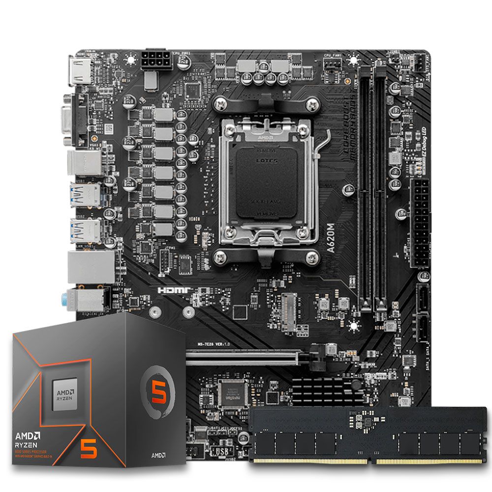 Pichau Kit upgrade, AMD Ryzen 5 8500G, A620M DDR5, 16GB DDR5