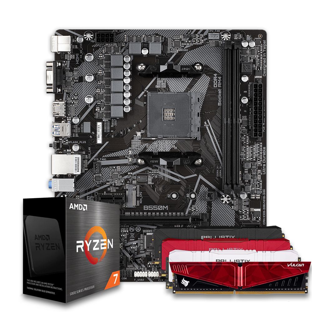 Pichau Kit upgrade, AMD Ryzen 7 5700X3D, B550M DDR4, 8GB DDR4