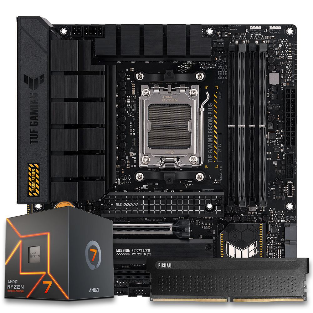 Pichau Kit upgrade, AMD Ryzen 7 7700X, B650M TUF DDR5, 16GB