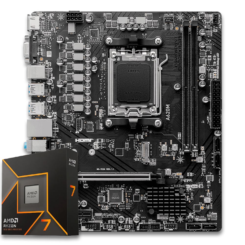 Pichau Kit upgrade, AMD Ryzen 7 9700X, A620M DDR5