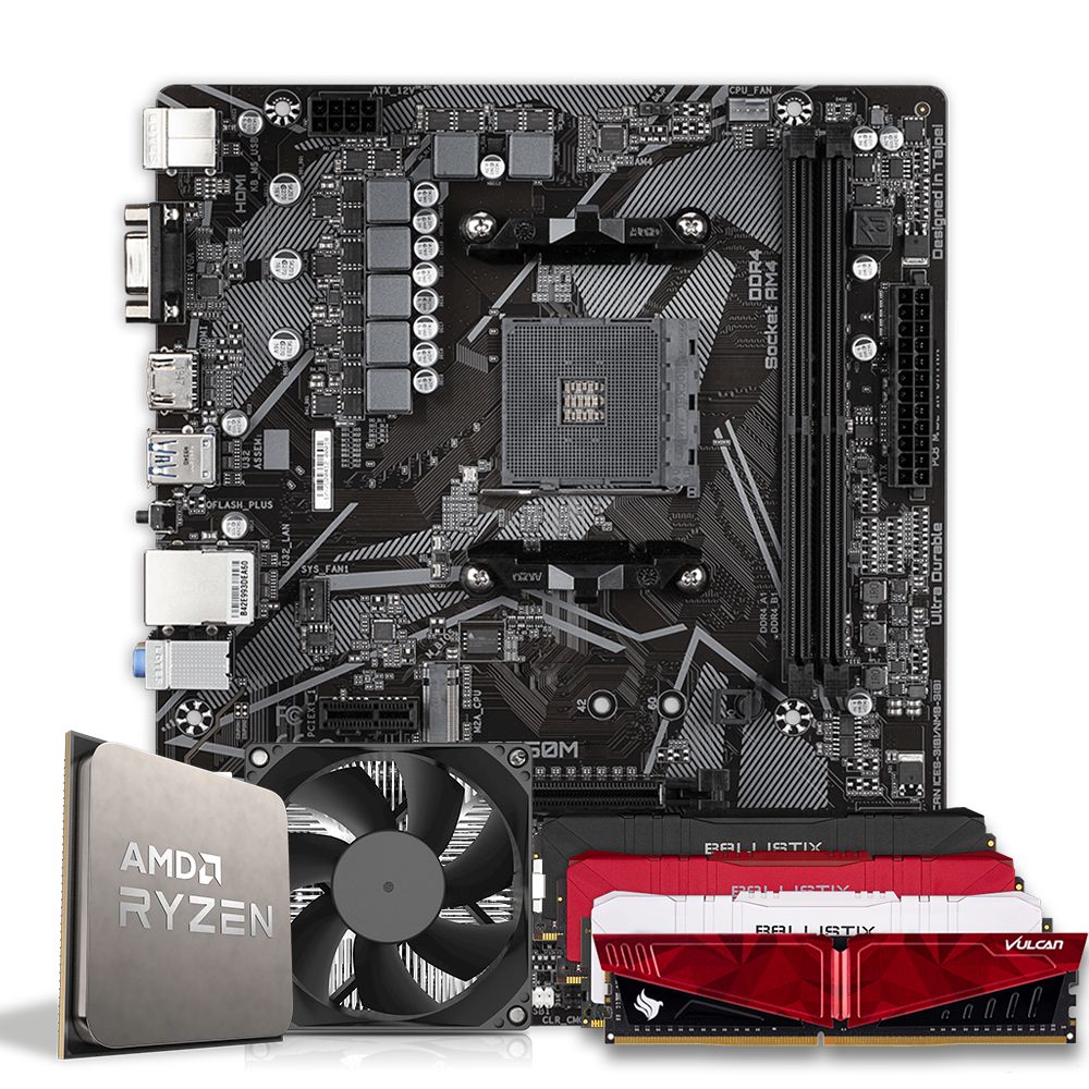 Pichau Kit upgrade, AMD Ryzen 5 5600X, B550M, 16GB DDR4, Cooler 