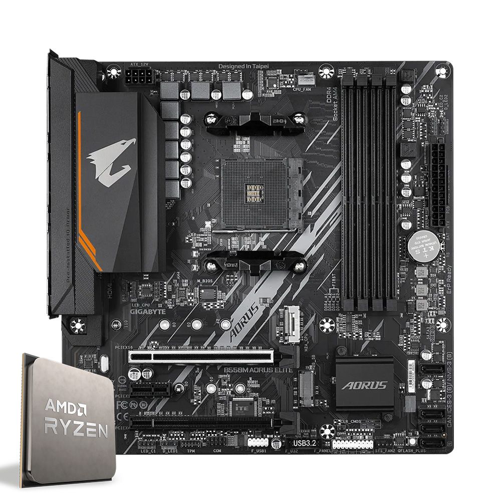 Pichau Kit upgrade, AMD Ryzen 7 5800X, B550M Aorus Elite DDR4